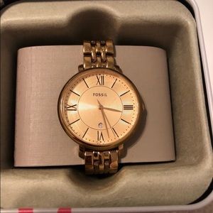 Fossil jacqueline gold-tone stainless steel watch